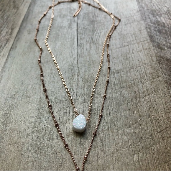 NWOT Set 2 Layering Necklaces & Stud Earring’s, Crystal Layered Necklace, Boho - Picture 6 of 12